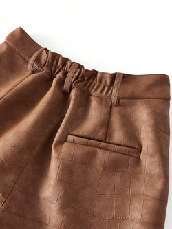 SHORTS DE BOLSO INCLINADO COM TEXTURA