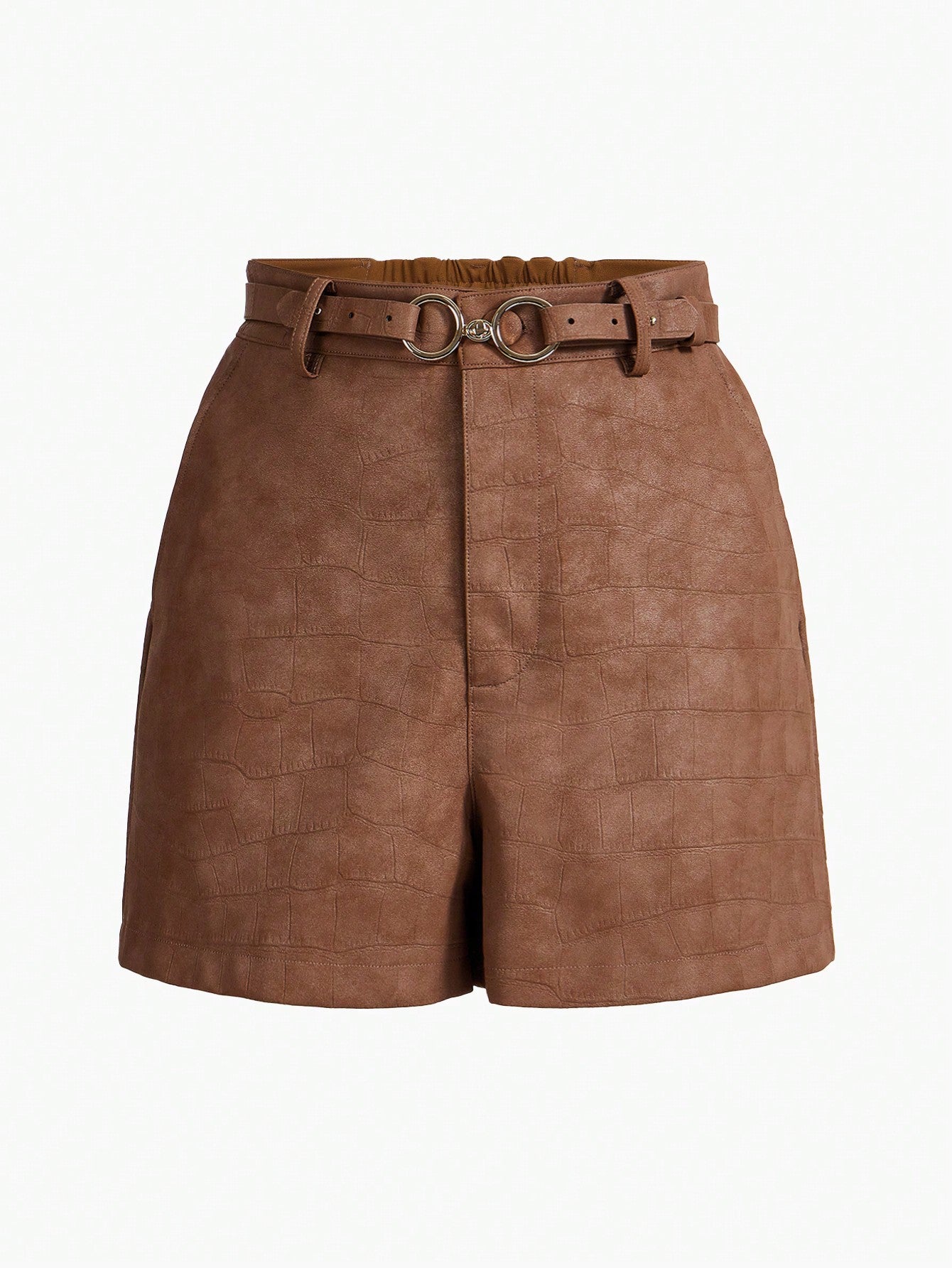 SHORTS DE BOLSO INCLINADO COM TEXTURA