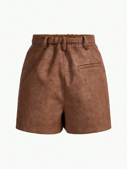 SHORTS DE BOLSO INCLINADO COM TEXTURA