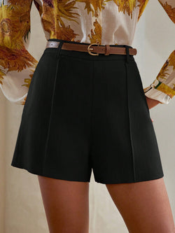 Shorts Frontais Sólidos Com Costura